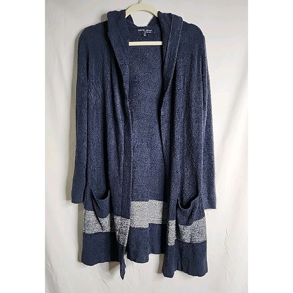 Barefoot Dreams Size XS/S CozyChic Lite Navy Hooded Longline Cardigan Super Soft